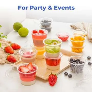 Fit Meal Prep 250 Pack 2 oz Jello Shot Cups with Lids