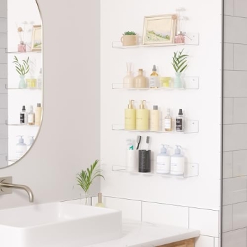 Upsimples 6 Pack Clear Acrylic Wall Shelves for Storage