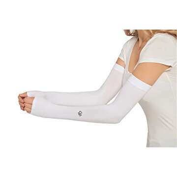 HOPESHINE Cooling Compression Arm Sleeves UPF50+ UV Protection for Men Women Cycling Driving Outdoor...