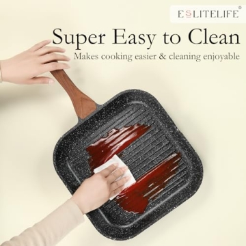 ESLITE LIFE 9.5 Inch Nonstick Grill Pan - Versatile Cooking