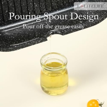 ESLITE LIFE 9.5 Inch Nonstick Grill Pan - Versatile Cooking