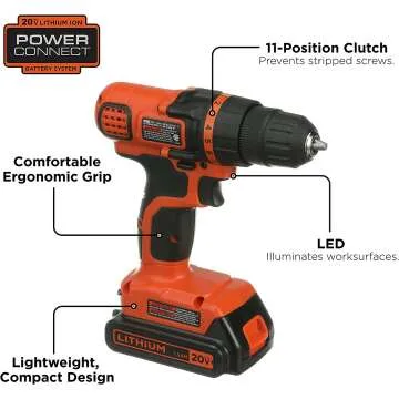 BLACK+DECKER 20V Max Drill & Tool Kit - 68 Pieces