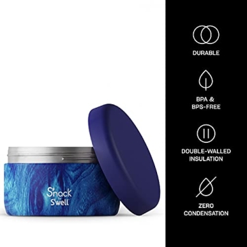 Swell Snack 10oz Container Azure Forest - Insulated & Eco-Friendly