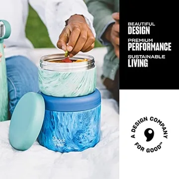 Swell Snack 10oz Container Azure Forest - Insulated & Eco-Friendly