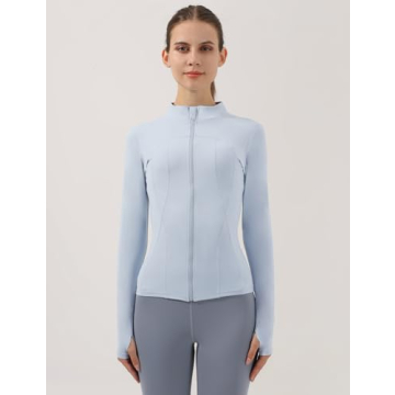 Gacaky Women's Slim Fit Workout Jacket with Pockets
