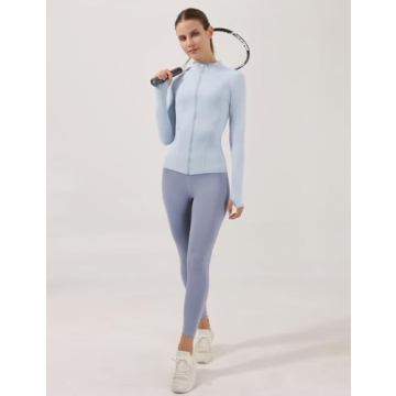 Gacaky Women's Slim Fit Workout Jacket with Pockets
