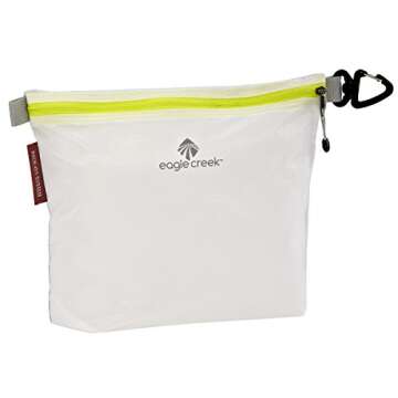 Eagle Creek Pack-It Specter Sac Set - Durable and Lightweight Packing Cube Set with Zip Closure and Handy Clip to Organize and Maximize Space in Travel Bags, White/Strobe