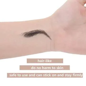 Blulu 6 Sheets 4D Hair-Like Waterproof Eyebrow Tattoos Stickers Eyebrow Transfers Temporary Brow Tattoo Peel Off Grooming Shaping Sticker in Arch Style, 66 Pairs Black(Lovely Styles)