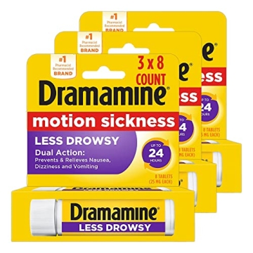 Dramamine Less Drowsy Motion Sickness Relief - 24-Hour 3 Pack
