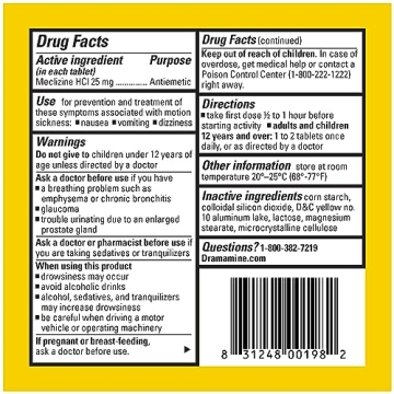 Dramamine Less Drowsy Motion Sickness Relief 24-Hour