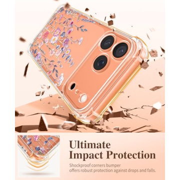 GVIEWIN Floral Case & Screen Protector for iPhone 17 Pro