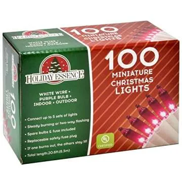 Pink Christmas Valentine's String Lights 100 Mini Incandescent Fairy Light Decor 20.6 Ft White Wire Indoor & Outdoor Party Patio Bedroom Wedding Birthday Xmas Tree Garland Easter Holiday Decoration