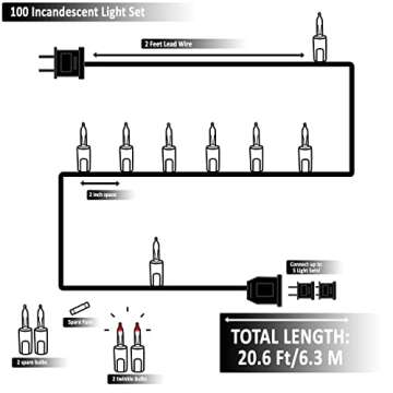 Pink Christmas Valentine's String Lights 100 Mini Incandescent Fairy Light Decor 20.6 Ft White Wire Indoor & Outdoor Party Patio Bedroom Wedding Birthday Xmas Tree Garland Easter Holiday Decoration