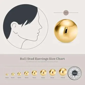 Kezef 14K Gold Stud Earrings for Women Hypoallergenic