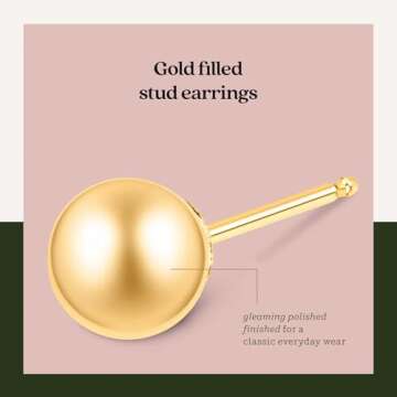 Kezef 14K Gold Stud Earrings for Women Hypoallergenic