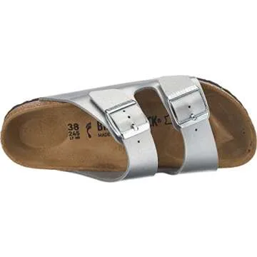 BIRKENSTOCK Women's Silver Mules Sandals for Maximum Comfort