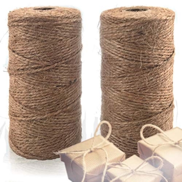 BeCraftee Jute Twine - Hemp Twine String, Twine for Crafts, Jute Rope | Heavy Duty, Durable, Industr...