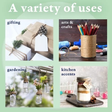 BeCraftee Jute Twine 2mm Thick - 656 Feet Long for Crafts