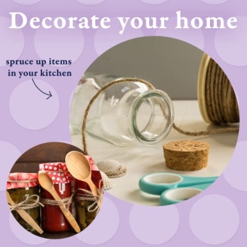 BeCraftee Jute Twine 2mm Thick - 656 Feet Long for Crafts