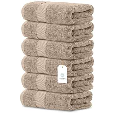 White Classic Luxury Hand Towels for Bathroom-Hotel-Spa-Kitchen-Set - Circlet Egyptian Cotton - 16x3...