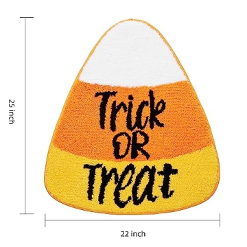 TRUEDAYS Halloween Candy Corn Bath Rug Non-Slip & Cute