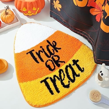 TRUEDAYS Halloween Candy Corn Bath Rug Non-Slip & Cute