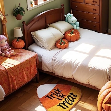 TRUEDAYS Halloween Candy Corn Bath Rug Non-Slip & Cute