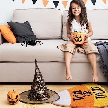 TRUEDAYS Halloween Candy Corn Bath Rug Non-Slip & Cute
