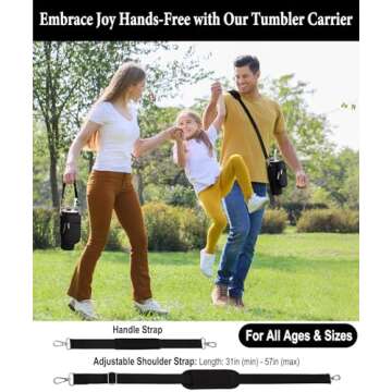 Carrier Bag with Phone Pocket & 2 Strap for Stanley 40 oz Tumbler with Handle & Fits Simple Modern 40oz - Water Bottle Accessories Sling Sleeve Holder for Stanley Cup with Shoulder & Hand Strap