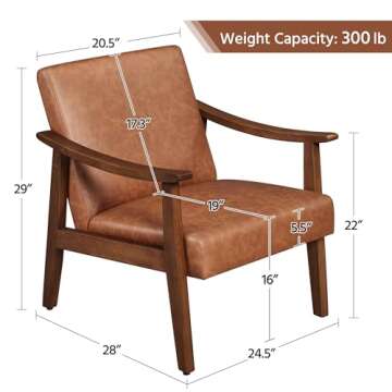 Yaheetech Mid-Century Modern Accent Chair Set of 2
