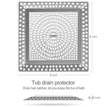 LEKEYE Shower Drain Hair Catcher for Clogs and Debris