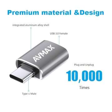 AVMAX USB Adapter 4 Pack for Fast Data Transfer and Charging