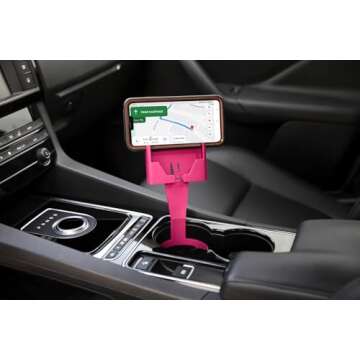 Cell Phone Cup Holder Car Mount, Cup Phone Holders for Your Car, Cell Phone Cup Holder, Car Phone Cup Holder Mount, iPhone, Samsung, Google, Smartphones, Cell Phone, Car Accessories (Barbie Pink)
