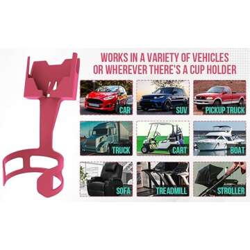 Cell Phone Cup Holder Car Mount, Cup Phone Holders for Your Car, Cell Phone Cup Holder, Car Phone Cup Holder Mount, iPhone, Samsung, Google, Smartphones, Cell Phone, Car Accessories (Barbie Pink)