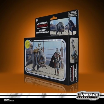 STAR WARS The Vintage Collection Blurrg & The Mandalorian, The Mandalorian 3.75 Inch Collectible Action Figure 2-Pack