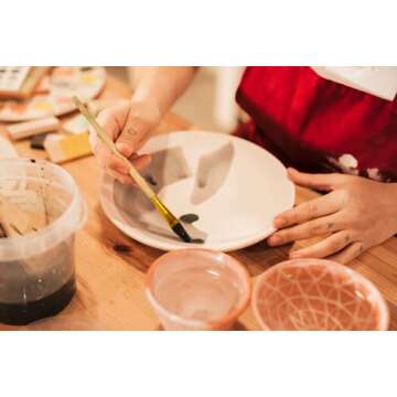 7 Pcs Pottery Glaze Tools, Pottery Tools and Supplies, Ceramic Brush Sets, Underglaze Brushes for Po...