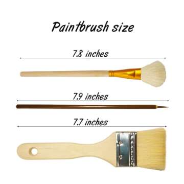 7 Pcs Pottery Glaze Tools, Pottery Tools and Supplies, Ceramic Brush Sets, Underglaze Brushes for Pottery, Watercolor Wool Paintbrush Sets for Students, Adults, Kids
