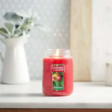 Yankee Candle Macintosh Scented, Classic 22oz Large Jar Single Wick Candle, Over 110 Hours of Burn Time