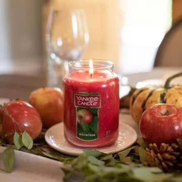 Yankee Candle Macintosh Scented, Classic 22oz Large Jar Single Wick Candle, Over 110 Hours of Burn Time