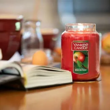 Yankee Candle Macintosh Scented, Classic 22oz Large Jar Single Wick Candle, Over 110 Hours of Burn Time