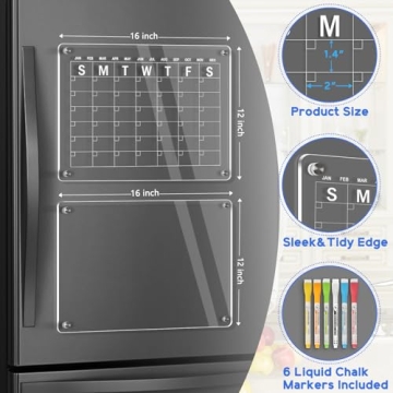 WALGLASS Acrylic Fridge Calendar for Smart Organization