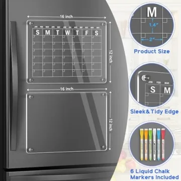WALGLASS Acrylic Fridge Calendar for Smart Organization