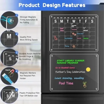 WALGLASS Acrylic Fridge Calendar for Smart Organization