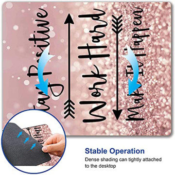 Inspirational Quote Mouse Pad Stay Positive Motivational Desk Accessory