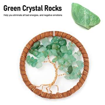 Dream Catcher Blue Tree of Life with Feathers, Mobile LED Fairy Lights Handmade Indians Traditional Circular Net for Wall Hanging Decor, Bedroom Kids, Home Decoration Wedding Party Blessing Gift