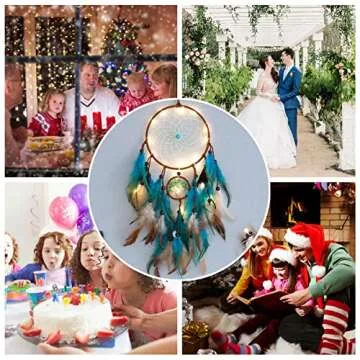Unique Blue Tree of Life Dream Catcher with Lights