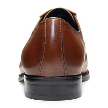 FRASOICUS Men’s Dress Shoes with Genuine Leather in Classic Brogue Elastic Band Oxford Formal (Brown, Adult, Men, 11.5, Numeric, US Footwear Size System, Medium)