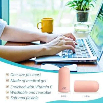 Pnrskter Finger Cots Finger Covers - New Material Finger Sleeves, Support Finger Protectors(8pcs) Great for Finger Arthritis, Finger Cracking, Hand Eczema and Other Finger Pain Relief(Nude, Medium)