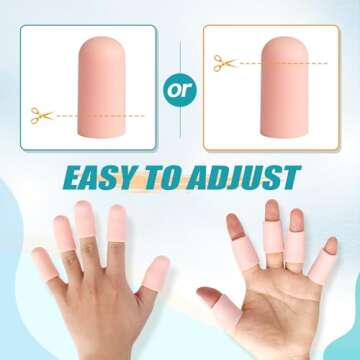 Pnrskter Finger Cots Finger Covers - New Material Finger Sleeves, Support Finger Protectors(8pcs) Great for Finger Arthritis, Finger Cracking, Hand Eczema and Other Finger Pain Relief(Nude, Medium)