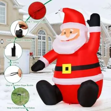 COMIN 4 FT Magical Christmas Inflatable Santa Decoration